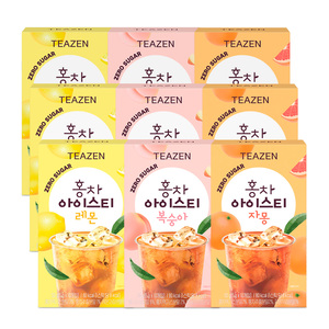 티젠 홍차 아이스티 10스틱 x 9박스 (레몬, 복숭아, 자몽 선택)