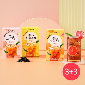 [3+3] 티젠 홍차 아이스티 10스틱 (레몬,복숭아,자몽) - 총 60T